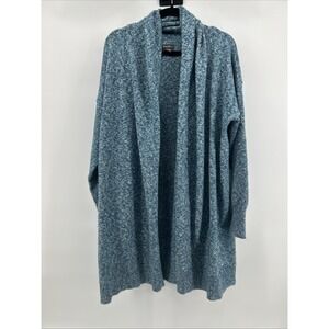Eddie Bauer Marbled Teal Duster Sweater Longline Cozy Cabin Causal Size M/L